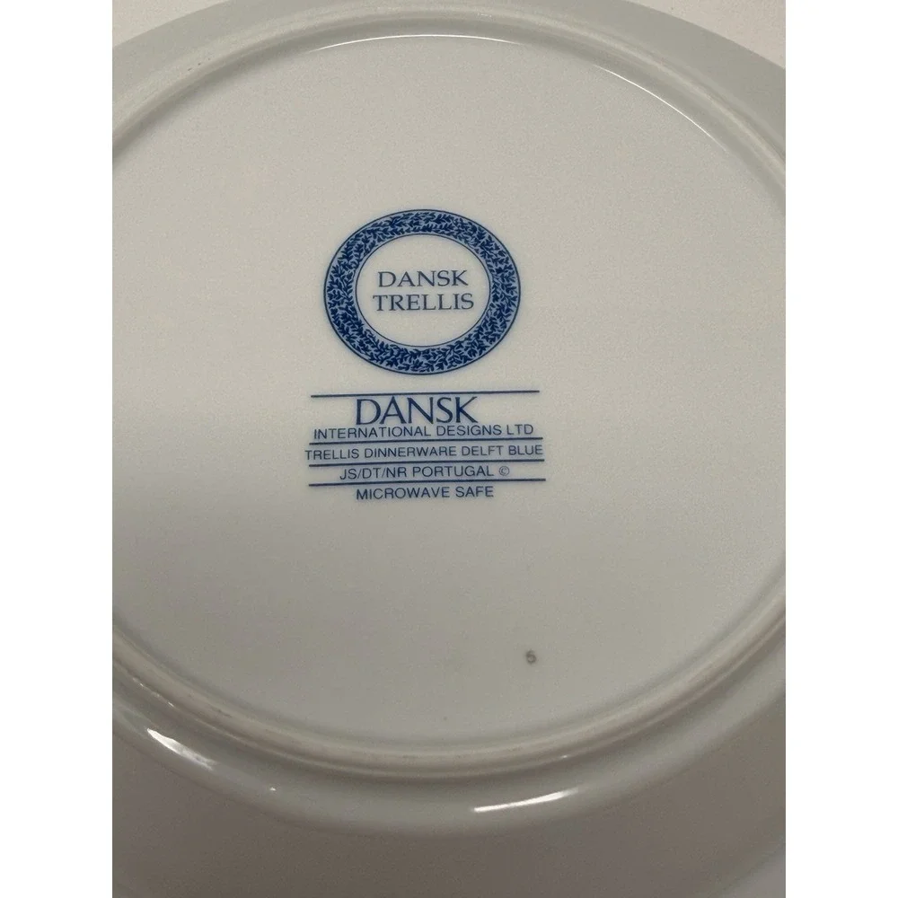 Dansk Trellis Delft Blue Rim Soup Bowl 8.75